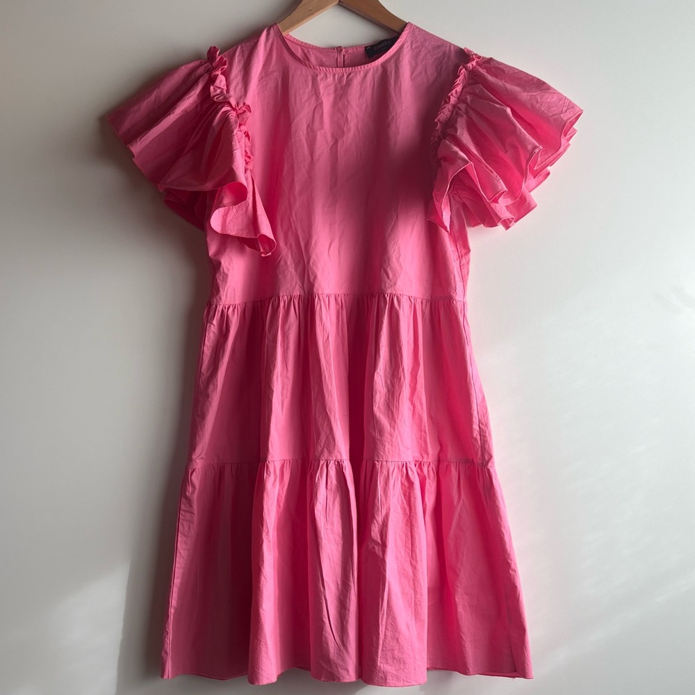 Chepe Ansaldo Tiered Cotton Dress In Pink  Size Medium
